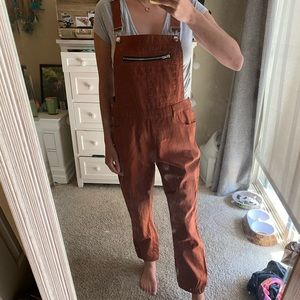 Burnt red overalls